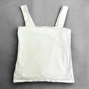 LOFT Womens Square Neck Thick Strap Tank Top Stretch Size XSP White